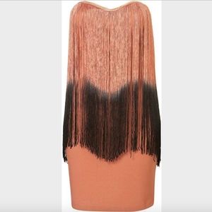 Topshop Ombre Fringe Dress